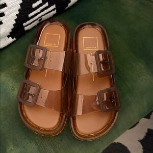 Dolce Vita Brown Transparent Slide Sandals